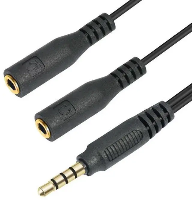 Alt view image 2 of 3 - Dual Female Audio Cable Y Splitter Cable 3.5 Mm 1 Male To 2 Female for Earphone Headset Headphone MP3 MP4 Stereo Plug Adapter