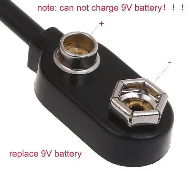Alt view image 3 of 3 - 9V Clips USB Power Cable Connection Connector Buckle 9 Volt Clip Connector Holder Replace 6F22