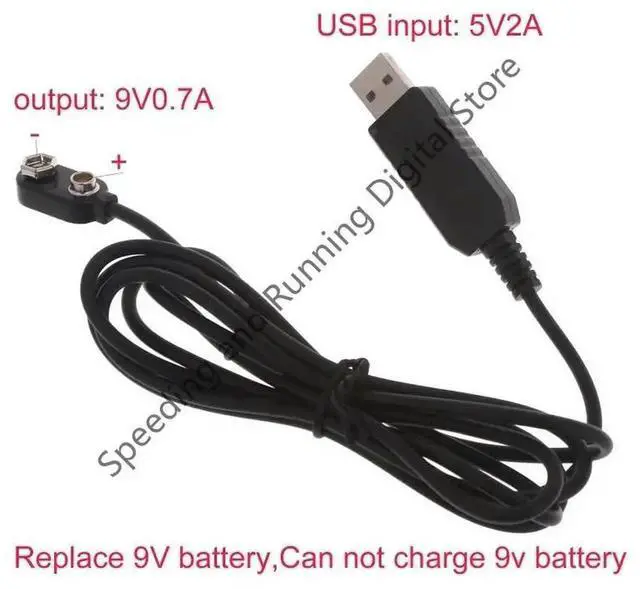 Main image of 9V Clips USB Power Cable Connection Connector Buckle 9 Volt Clip Connector Holder Replace 6F22