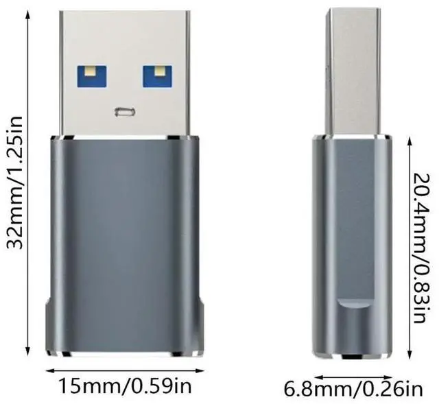 Alt view image 3 of 3 - USB C 3.0 Adapter Type C Female To USB Male Charging and Data Transfer Adapter USB Type-C Converter for PC Phone Laptops