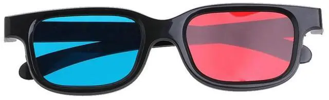Main image of Universal Black Frame Red Blue Cyan Anaglyph 3D Glasses 0.2mm For Movie Game DVD