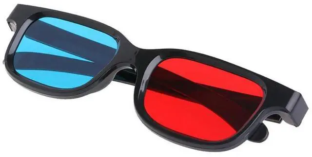 Alt view image 2 of 3 - Universal Black Frame Red Blue Cyan Anaglyph 3D Glasses 0.2mm For Movie Game DVD