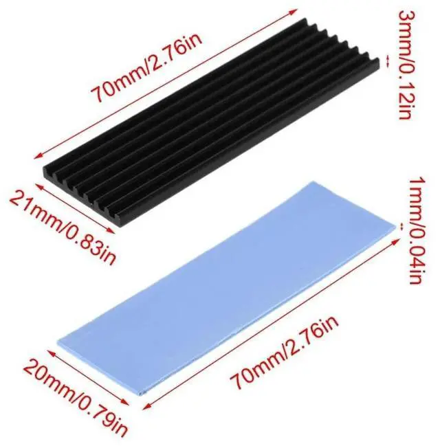 Alt view image 2 of 3 - 1pcs Aluminum M.2 Hard Disk Heatsink Heat Dissipation Radiator Cooling Silicon Thermal Pad Cooler for NGFF NVME M2 2280 PCIE SSD