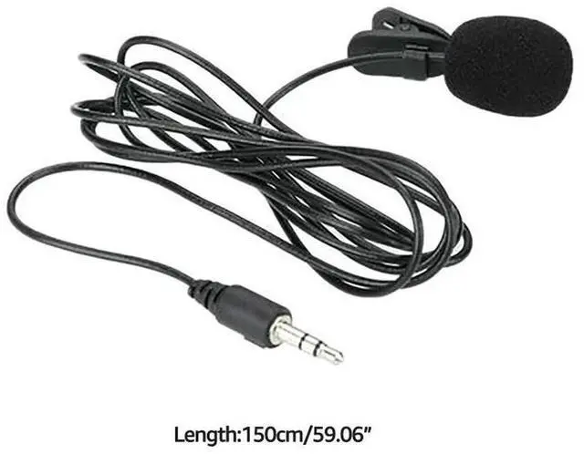 Alt view image 2 of 3 - 1.5m Mini Portable Lavalier Microphone Hands-free Clip-on Lapel Mic Wired 3.5mm Microphone for Phone for Laptop PC