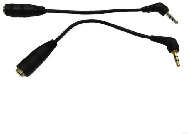Alt view image 3 of 3 - 2pcs/set 2.5mm Jack Male to 3.5mm Female Right Angled Extension Audio Adaptor Cable for computer phone headset