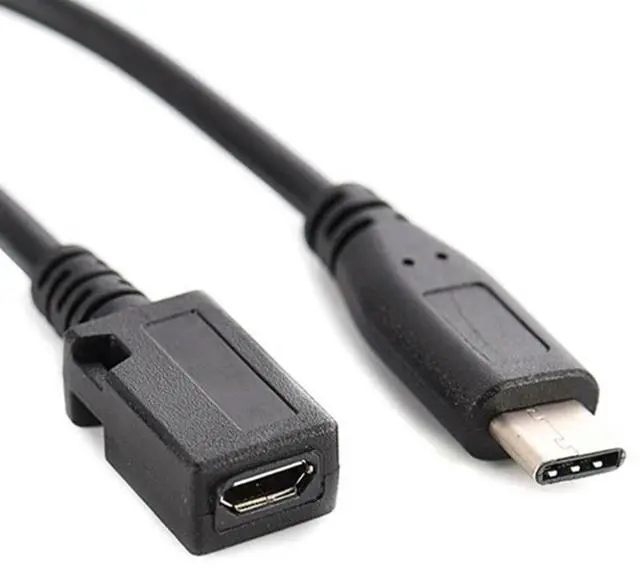 Alt view image 2 of 3 - Type C to Micro USB Cable Micro USB Female to USB C Male Adapter Fast Charging Data Cord For Macbook Pro