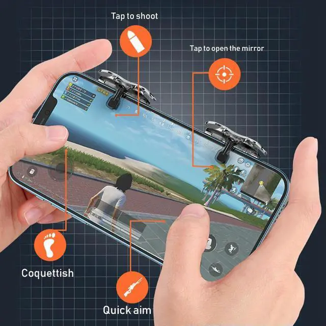 Main image of 1 Pair PUBG Mobile Phone Game Trigger Controller Joystick for 4-13mm Thickness