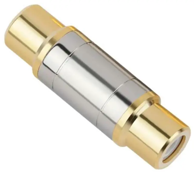 Alt view image 2 of 3 - Dual RCA Connectors RCA Female to Female Jack Socket Straight Adapter Gold Plated Speaker Cable Extender
