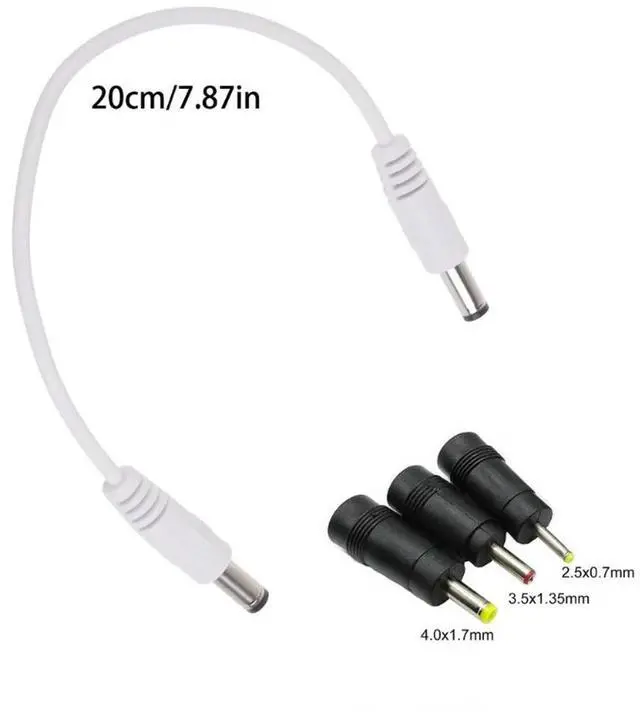 Alt view image 3 of 3 - DC Power Extension Cable 5.5x2.5mm Male to Male with 4.0x1.7mm 3.5x1.35mm 2.5x0.7mm Adapter Power Cable for Routers Laptop