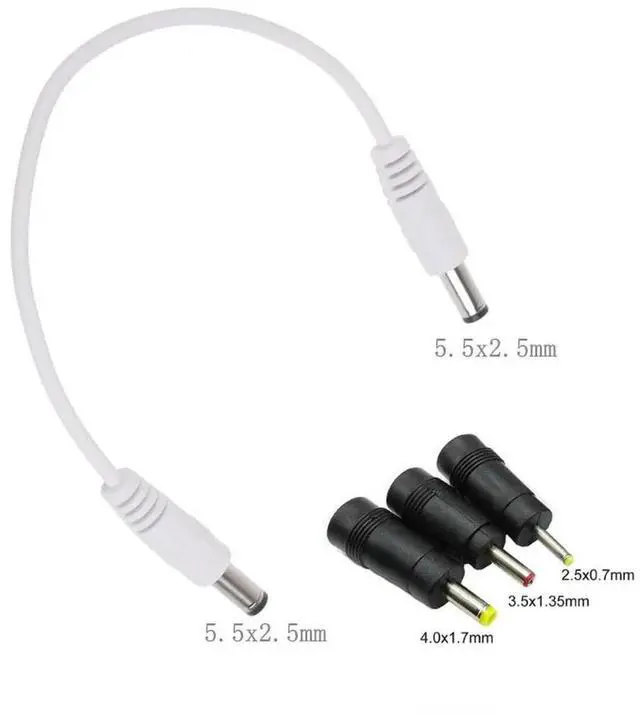 Main image of DC Power Extension Cable 5.5x2.5mm Male to Male with 4.0x1.7mm 3.5x1.35mm 2.5x0.7mm Adapter Power Cable for Routers Laptop