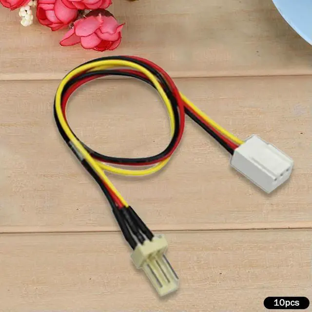 Alt view image 3 of 3 - 10Pcs/Lot 12V 3-Pin Male To 3-pin Female PC Fan Power Extension Cable 26cm Fan Resistor Cables for Cooling Fan