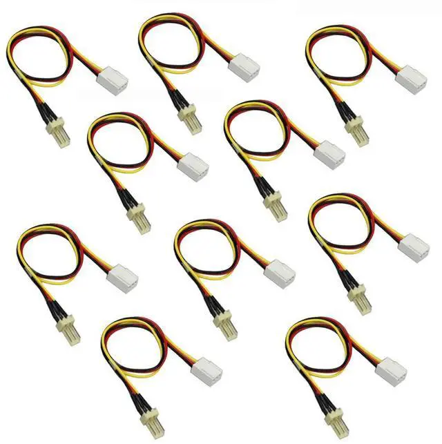 Alt view image 2 of 3 - 10Pcs/Lot 12V 3-Pin Male To 3-pin Female PC Fan Power Extension Cable 26cm Fan Resistor Cables for Cooling Fan
