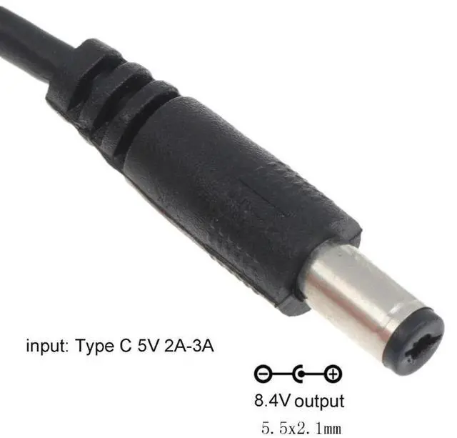 Alt view image 2 of 3 - USB C Type C PD to 8.4V 5.5x2.1mm Boost charging Power Supply Cable for Wireless Router Laptop LED Strip Speaker CCTV Camera