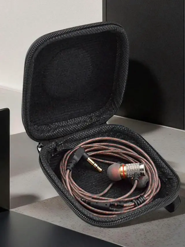 Main image of PU Case Bag Protable Case Pressure Shock Absorption Headphones Box Bag Anti-scratch Package Case with Lanyard for IEM KZ