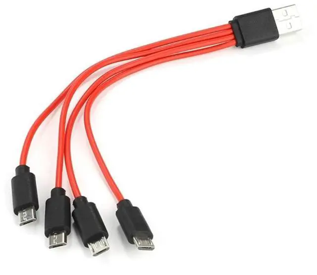 Alt view image 3 of 3 - Multi Micro USB Charging Cable 4 in 1 USB 2.0 A Male to 4 Micro USB Male,Micro USB Splitter Cable Charging Cord Adapter