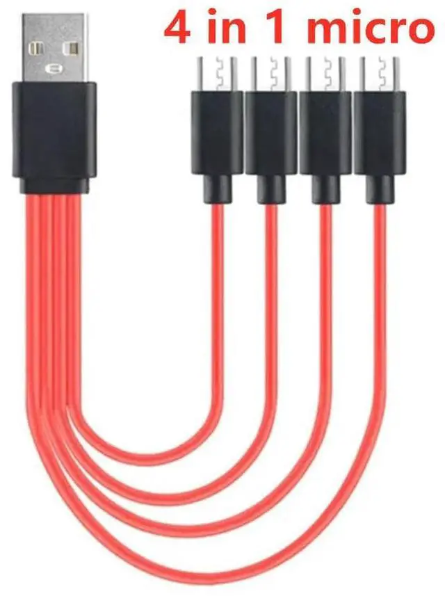 Main image of Multi Micro USB Charging Cable 4 in 1 USB 2.0 A Male to 4 Micro USB Male,Micro USB Splitter Cable Charging Cord Adapter