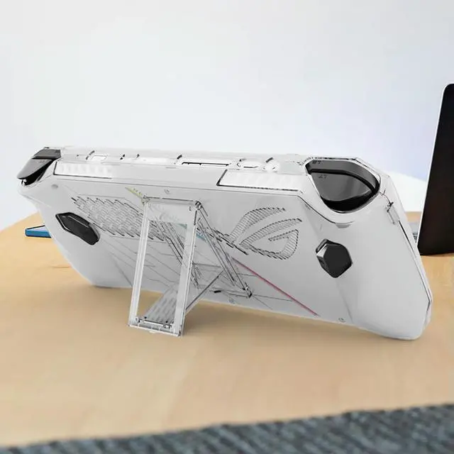 Alt view image 3 of 3 - Transparent Protective Case Game Console Protector Cover Shockproof Anti-fall with Folding Stand for ROG Ally Game Console