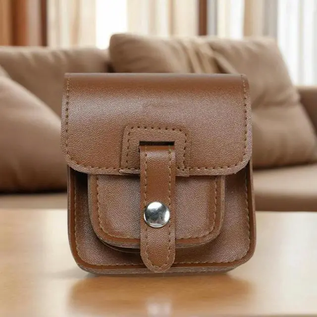 Alt view image 3 of 3 - For Anbernic RG34XXSP Console Travel Bag Anti-Scratch Leather Console Protective Bag Anti-Fall Outdoor Flap Bag