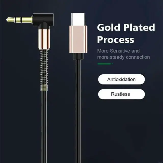 Alt view image 3 of 3 - AUX Audio Cable Type-C USB C to 3.5mm Jack AUX Cord Car Speaker Headphone Adapter for Type-C Converter