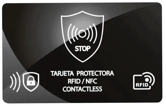 Alt view image 2 of 3 - 5Pcs RFID Blocking Card One Card Protects Entire Wallet NFC Debit Credit Card Passport Protector Ultra Thin RFID Card Blocker