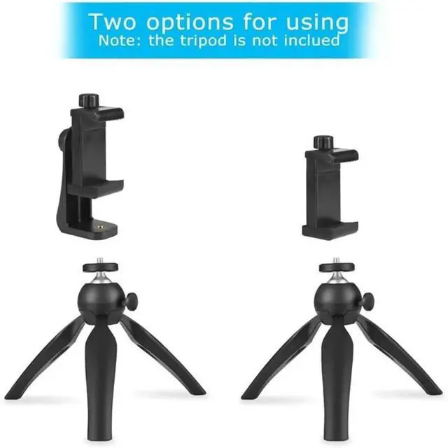 Alt view image 2 of 3 - 360 Degree Mobile Phone Universal Clip Compatible For phone Tripod Mount With 1/4 Screw Cellphone Holder Desk Tripod Adapter