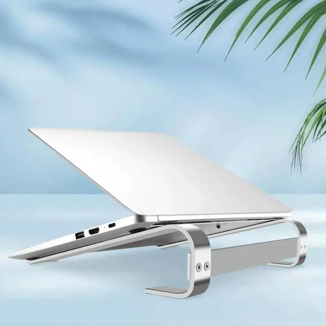 Alt view image 3 of 3 - Desk Laptop Stand Aluminum Alloy Computer Stand Anti-Slip Ventilated Support Portable Holder for 10-18inch Laptop