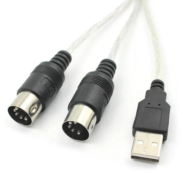 Alt view image 2 of 3 - Professional MIDI Cable USB IN-OUT PC to Music Electronic Keyboard Adapter Cord Musical Enjoyable Instrument Supplies