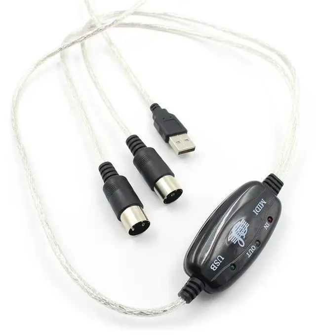 Main image of Professional MIDI Cable USB IN-OUT PC to Music Electronic Keyboard Adapter Cord Musical Enjoyable Instrument Supplies