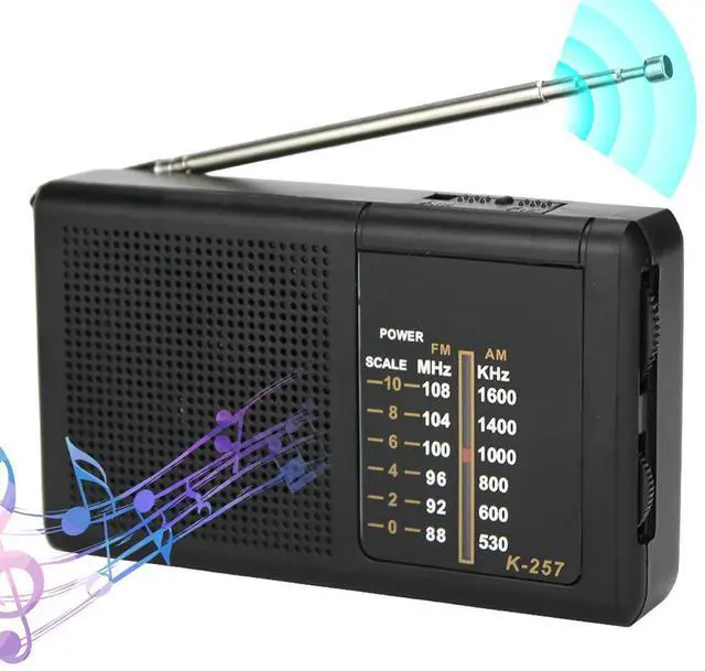 Alt view image 2 of 3 - AM/FM Radio with Speaker Portable Radio Telescopic Antenna Powered Radio with LED Indicator for Indoor Outdoor