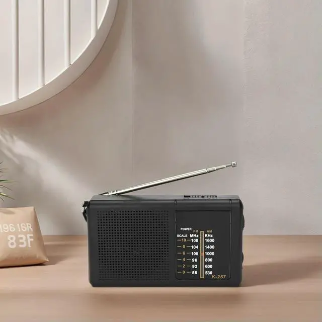 Alt view image 3 of 3 - AM/FM Radio with Speaker Portable Radio Telescopic Antenna Powered Radio with LED Indicator for Indoor Outdoor