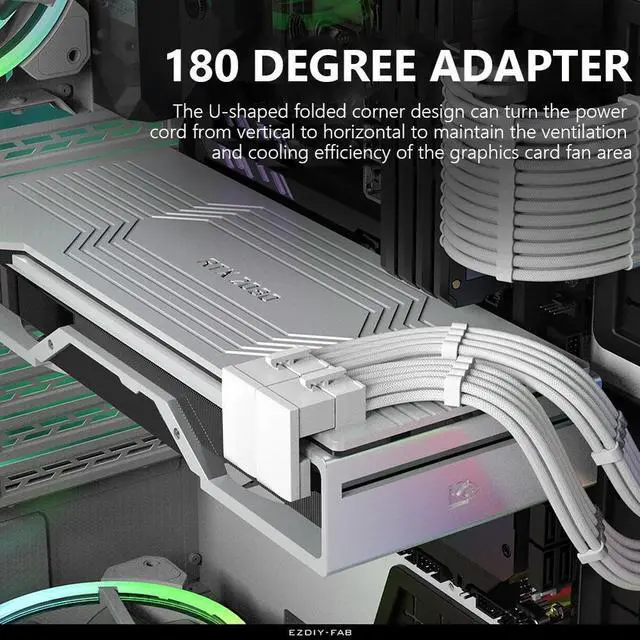 Alt view image 2 of 3 - ATX 8 Pin Female To 8 Pin Male Angled Power Adapter Computer Parts Angled Turning Connectors Accessories for Video Card