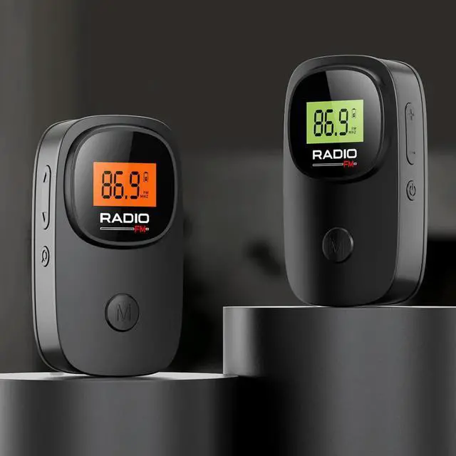 Alt view image 3 of 3 - Portable Radio Digital Tuning Mini Radio with Earphone Operated Radio for Walking Jogging