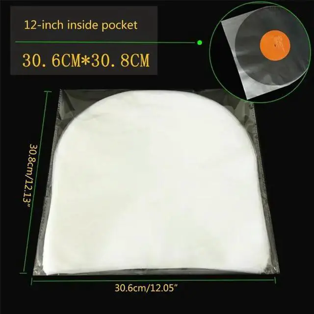 Alt view image 3 of 3 - 50Pcs 12" Clear Vinyl Record Protecter LP Record Plastic Bags Anti-static Record Sleeves Vinyl Record Inner Film Bag