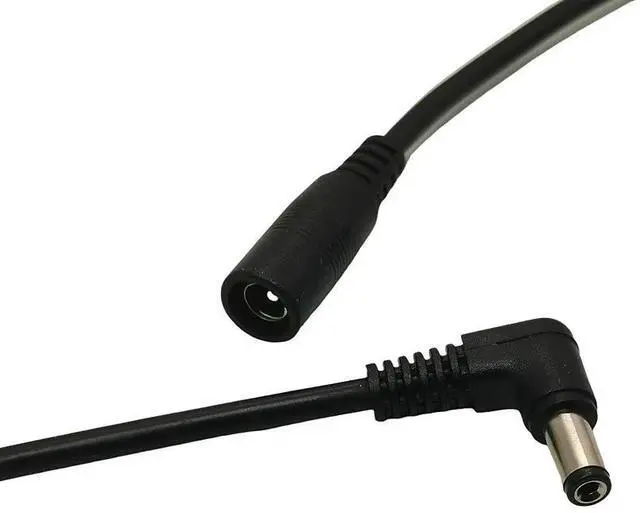 Main image of DC Power Cable Plug 5.5*2.1mm Male 90 Degree Right Angle To 5.5 x 2.1mm Female Adapter Extension Cable Cord for CCTV Camera 0.1m