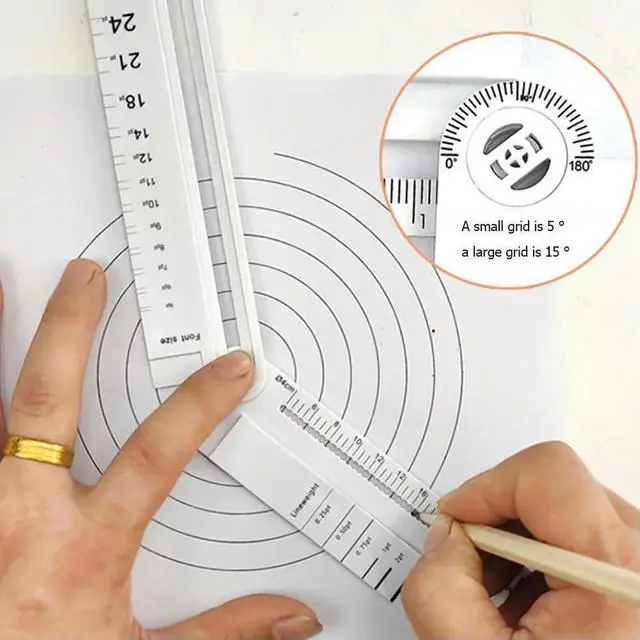 Alt view image 2 of 3 - Portable Folding Geometric Drawing Ruler Math Measuring Tool for School Office