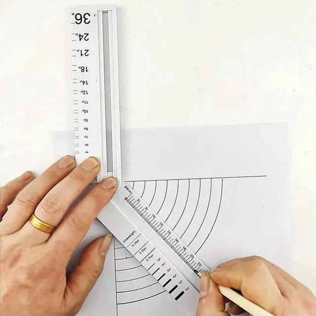 Alt view image 3 of 3 - Portable Folding Geometric Drawing Ruler Math Measuring Tool for School Office