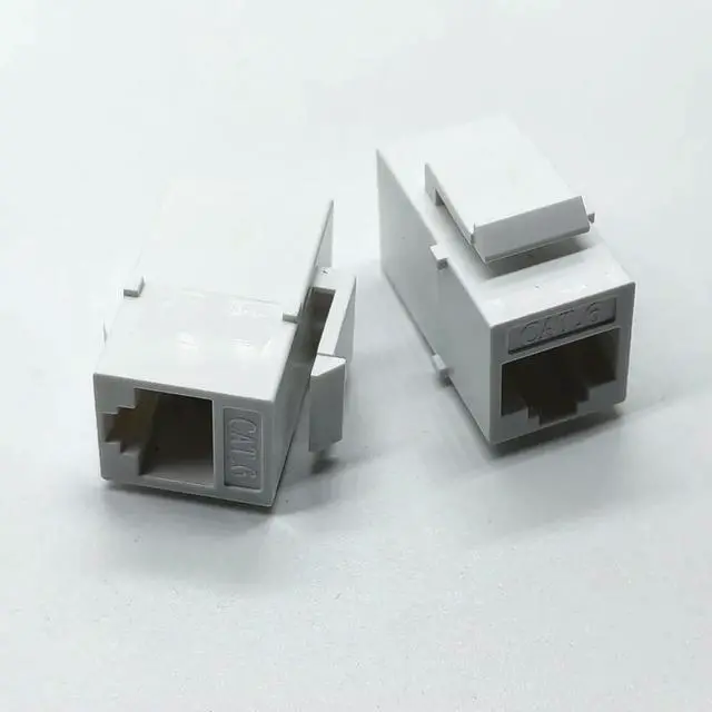 Main image of 2pcs CAT6 RJ45 Keystone Jack Female Coupler Insert Snap-in Connector Socket Adapter Port For Wall Plate Outlet Panel