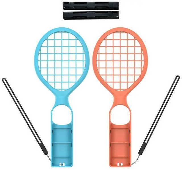 Alt view image 2 of 3 - 2PCS Tennis Racket for Switch 2 Handle Holder with Wrist Strap Controller Grips for Nintendo for Switch/OLED Joy-Con Controller