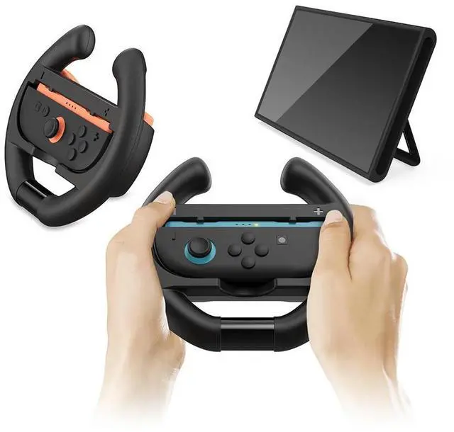 Main image of 4 IN 1 Racing Steering Wheels and Hand Grips for Nintendo for Switch 2 Joy-Con Controller ABS Game Controller Bracket Handle Kit