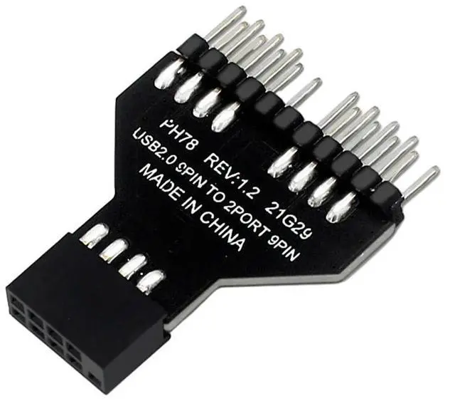 Main image of USB 2.0 Connector 9-Pin Motherboard USB2.0 9Pin Header Splitter USB2.0 9 Pin To USB3.0 19Pin Conversion Adapter for RGB Lamp Fan