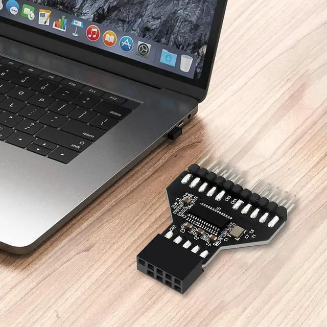 Alt view image 3 of 3 - USB 2.0 Connector 9-Pin Motherboard USB2.0 9Pin Header Splitter USB2.0 9 Pin To USB3.0 19Pin Conversion Adapter for RGB Lamp Fan