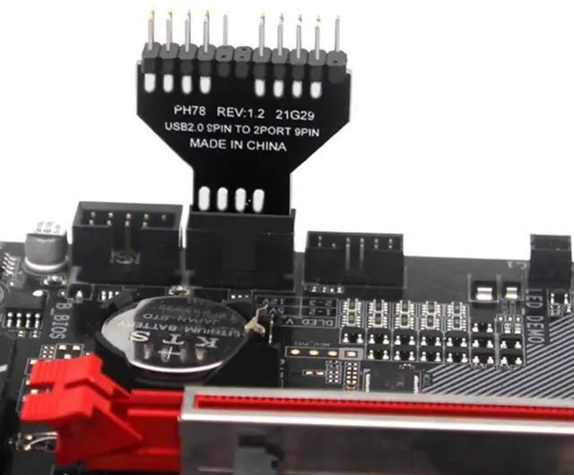 Alt view image 2 of 3 - USB 2.0 Connector 9-Pin Motherboard USB2.0 9Pin Header Splitter USB2.0 9 Pin To USB3.0 19Pin Conversion Adapter for RGB Lamp Fan