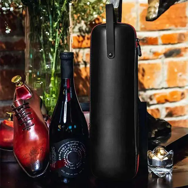 Alt view image 3 of 3 - EVA Portable Wine Bag Shockproof Beer Cooling Bags with Hand Strap Single Red Wine Gift Box for Party Travel Wine Travel Carrier