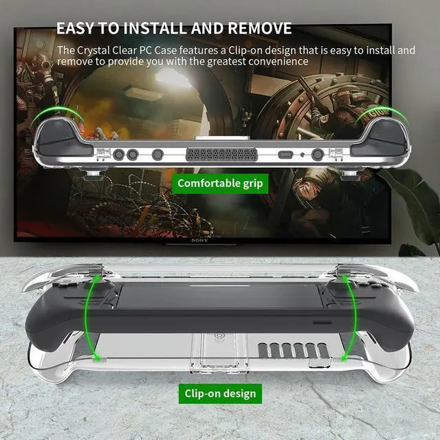 Alt view image 3 of 3 - PC Transparent Shell Case for Steam Deck Crystal Game Console Cover Accessories