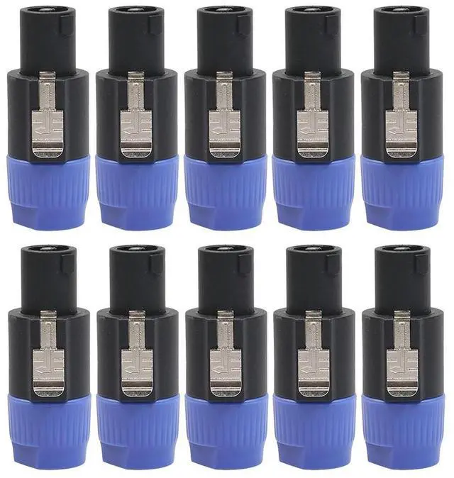 Main image of 10pcs NL4FC 4Pin Locking Amp Speaker Connector Adapter Long Tail Audio Wire Plug