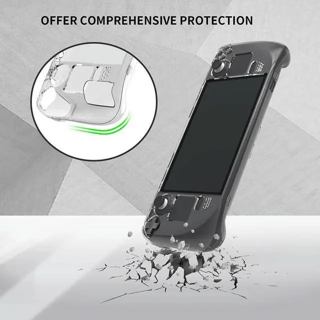 Alt view image 2 of 3 - Anti Slip PC Shell Back Case Fit for Steam Deck Crystal Clear Game Console Cover