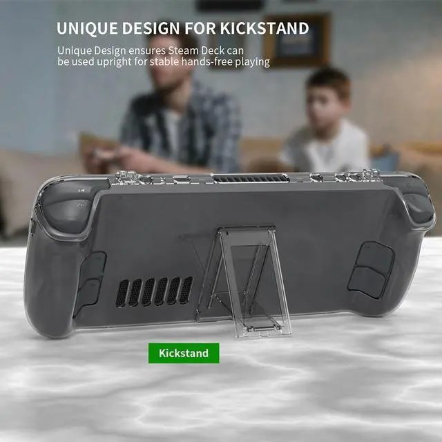 Alt view image 3 of 3 - Anti Slip PC Shell Back Case Fit for Steam Deck Crystal Clear Game Console Cover