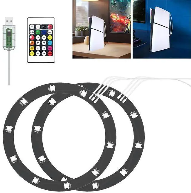 Alt view image 3 of 3 - RGB LED Light Strip for PS5/Slim Console RGB Atmosphere Decal Decoration Accessories for Slim Game Console