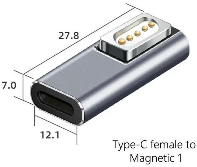 Alt view image 3 of 3 - Type-C Female to Magnetic PD Adapter Pro Charging Magnet Plug Converter for MacBook Air/Pro Accessories