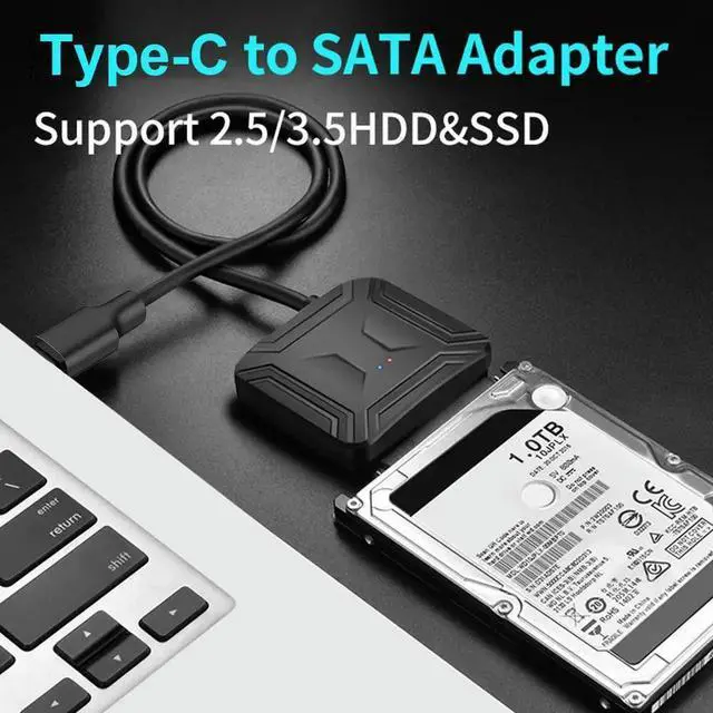 Alt view image 2 of 3 - USB 3.1 Type C to 2.5 3.5 inch SATA III HDD SSD Cable External Converter 1.4ft